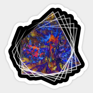 Trippy Bending Portal with Geometric Frames Sticker